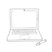 Digital Workspace on an Open Laptop Screen in a Home Office vector