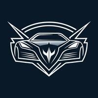 Minimalist Automotive Logo with Futuristic Line Art Design vector