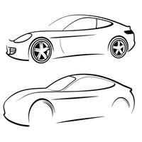 Creative Car Silhouette with Dynamic Red Highlights vector