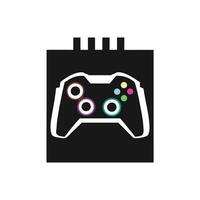 Stylish Black Game Controller with Neon Glowing Buttons vector