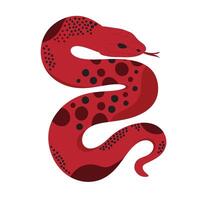 Simple flat snake with dots pattern illustration. Chinese New Year 2025 horoscope symbol isolated on white background vector