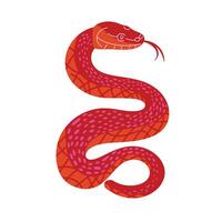 Simple flat snake illustration. Chinese New Year 2025 horoscope symbol isolated on white background vector