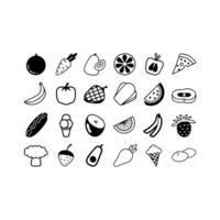 Fruits Icon Bundle Design Template vector