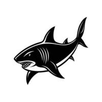 Shark silhouette Style with white background new vector