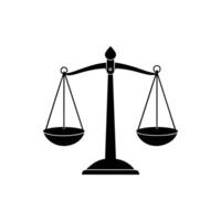 Balance Scale silhouette Style with white background template vector