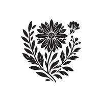 Creative Modern Flower silhouette Style with white background Design Template vector