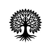 Banyan tree silhouette Style with white background design vector
