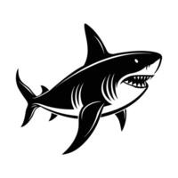 Shark silhouette Style with white background vector