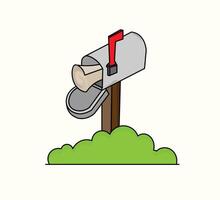 Mailbox with green grass vector