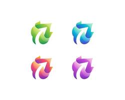 Set of creative colorful leaf logo gradient vector