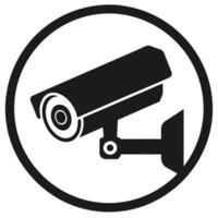 Minimalist CCTV camera icon for security and monitoring vector