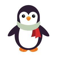 Penguin silhouette with scarf for winter themes vector