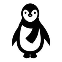 Creative penguin silhouette with artistic scarf design vector