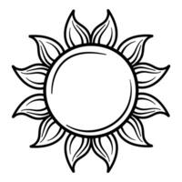 hand drawn abstract boho sun vector