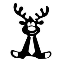 silhouette of funny reindeer from the corner. vector