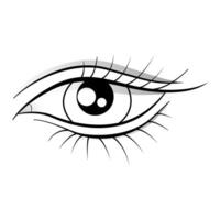 A single eye with long lashes. vector