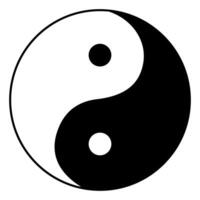classic Ying yang simple icon vector