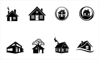 Elegant set Home Silhouette Design for Branding vector