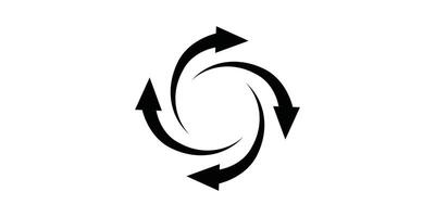 A black and white image of a circular arrow vector