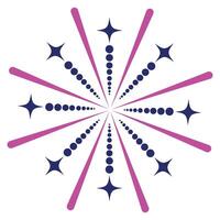 Bright colorful fireworks isolated on transparent background. vector