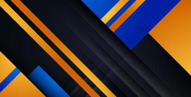 abstract blue, orange, black diagonal shape light and shadow background. eps10 vector