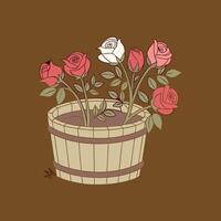Flower tob silhouette illustration . vector