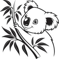 A koala logo featuring contrast of black and white vector