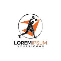 Dynamic Fitness with Weightlifter Silhouette Logo Template vector