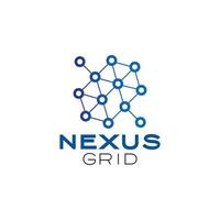 Nexus Grid Connecting Networks Logo Design Template vector