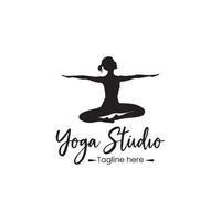 Elegant Yoga Studio Logo Design Template vector