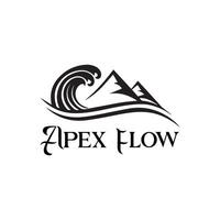 Apex Flow Mountain Wave Emblem Logo Design Template vector