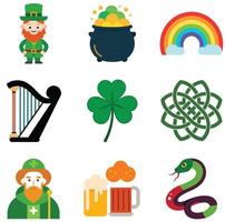St. Patrick Day icon set vector