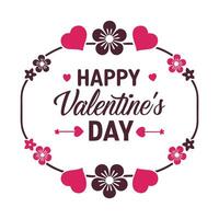 Happy valentine's day text on white background vector