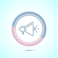 Megaphone icon design illustration, Loudspeaker icon, Shout announce sign. Promotion annoucement. Pastel Color Button Design vector
