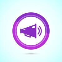 Megaphone icon design illustration, Loudspeaker icon, Shout announce sign. Promotion annoucement. Pink Color Button Design vector