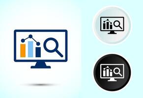Data analytics icon, Market research icon vector