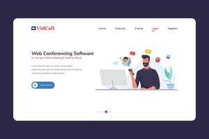 Homepage for Web Conferencing applications vector