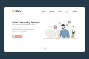 User Interface for Web Conferencing Software vector