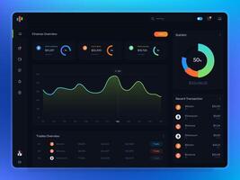 Dashboard for cryptocurrency applications vector