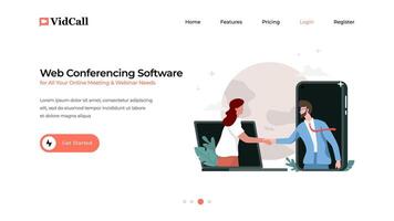 Homepage for Web Conferencing Software vector