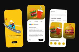 User Interface for Food Delivery App vector