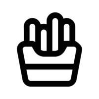 French fries potato line icon. American and international fast food symbol. illustration isolated on background. vector