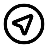 Cursor icon, arrow. Navigator pointer, location point. Direction symbol, triangular arrow. Isolated illustration on background. vector