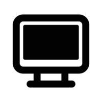 Computer monitor icon. Flat PC symbol illustration vector