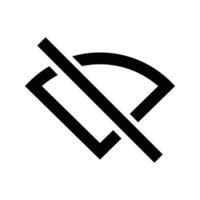 No Signal Icon. Circle Line Prohibition Symbol with Wifi Icon inside isolated on Background. Flat Icon Design Template Element. vector