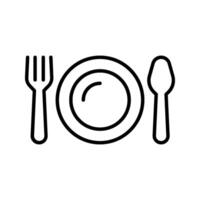 Plate, fork and knife icon vector