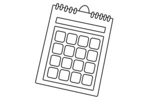 Table calendar continuous one line drawing and new years design vector