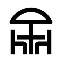 Terrace cafe icon . Table and chairs icon. Trendy Flat style for graphic design, Web site, UI. EPS10 illustration vector