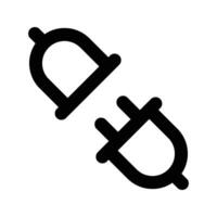 Electric socket with a plug. Connection and disconnection concept vector