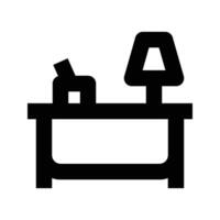 Workspace at home icon outline, on background. Editable stroke vector